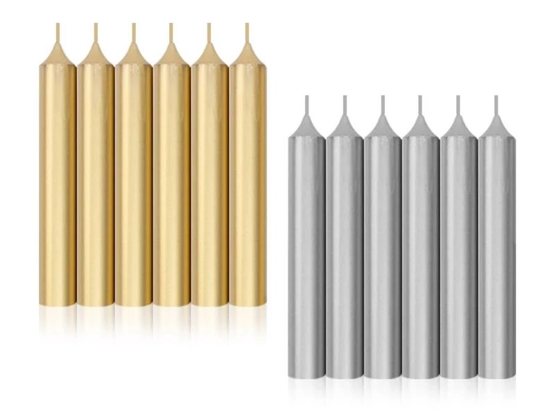 Velas cortas  Oro/Plata   x 1